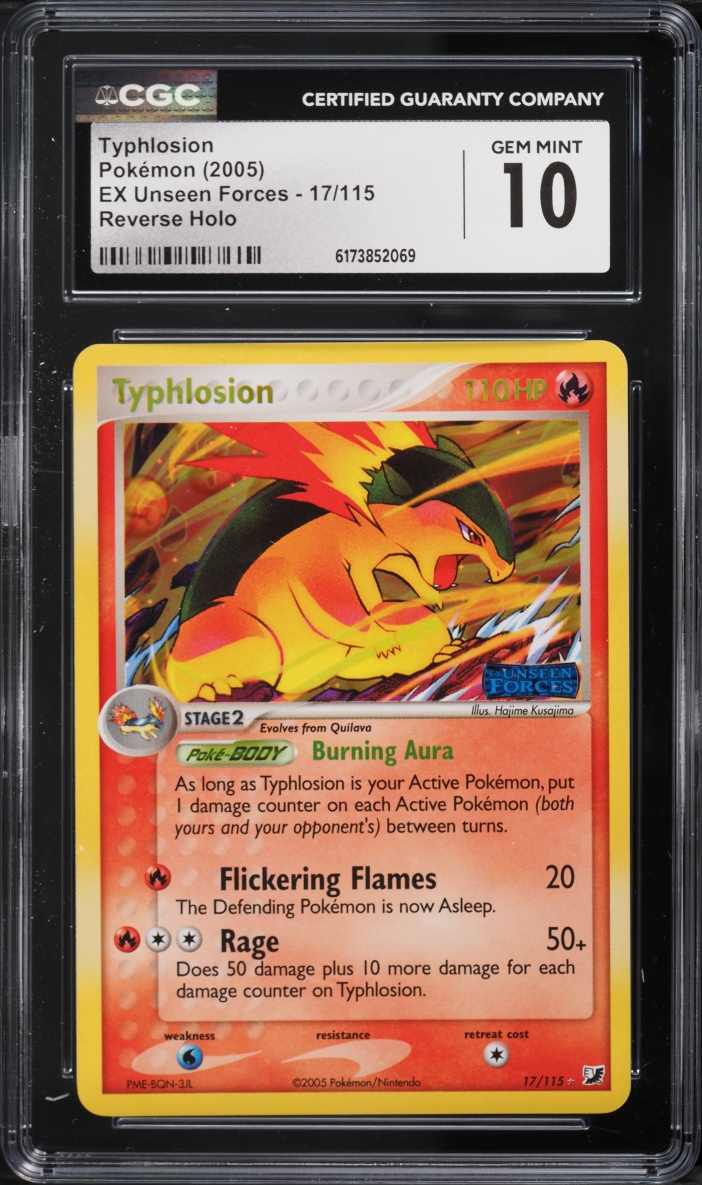 2005 Pokemon EX Unseen Forces Reverse Holo Typhlosion #17 CGC 10 GEM MINT