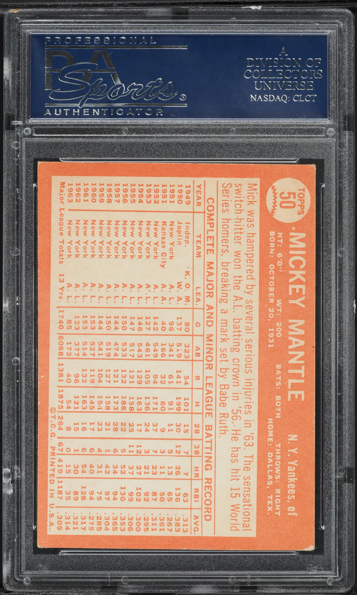 1964 Topps Mickey Mantle #50 PSA 4.5 VGEX+
