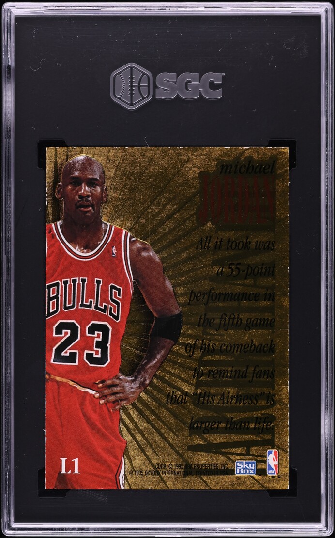 1995 Skybox Premium Larger Than Life Michael Jordan #L1 SGC 6 EXMT