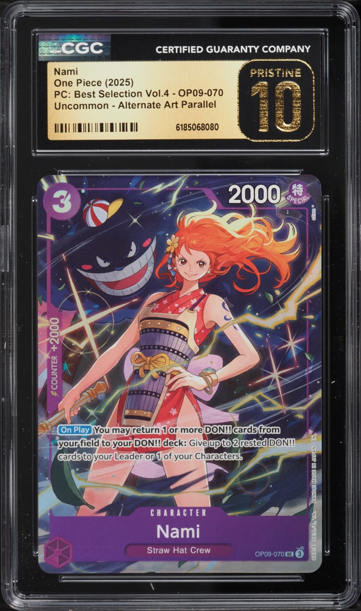 2025 One Piece Premium Best Selection Vol. 4 Alt Art Nami #OP09-070 CGC 10 PRISTINE