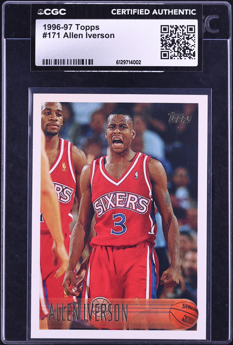 1996 Topps Basketball Allen Iverson ROOKIE #171 CGC AUTH