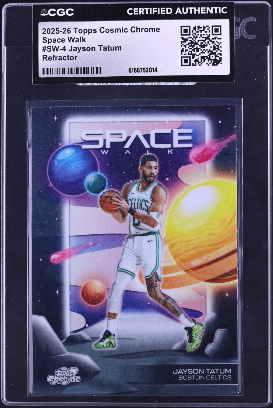 2025 Topps Chrome Cosmic Space Walk Refractor Jayson Tatum #SW-4 CGC AUTH