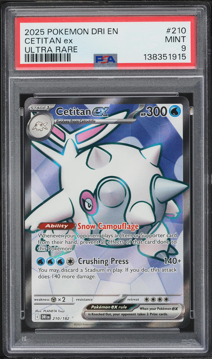 2025 Pokemon Scarlet & Violet Destined Rivals Full Art Cetitan ex #210 PSA 9 MINT