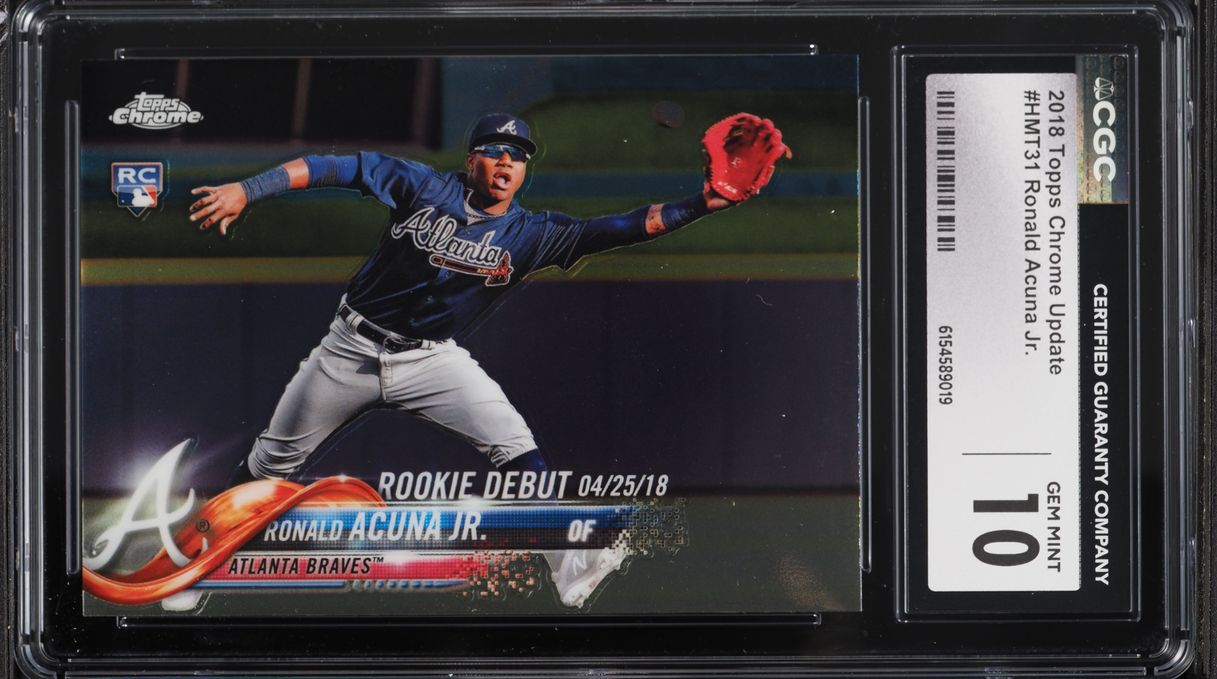 2018 Topps Chrome Update Ronald Acuna Jr. ROOKIE #HMT31 CGC 10 GEM MINT