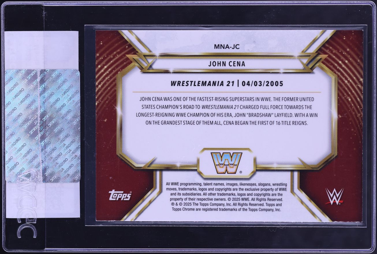 2025 Topps Chrome WWE Mania John Cena #MNA-JC CGC AUTH