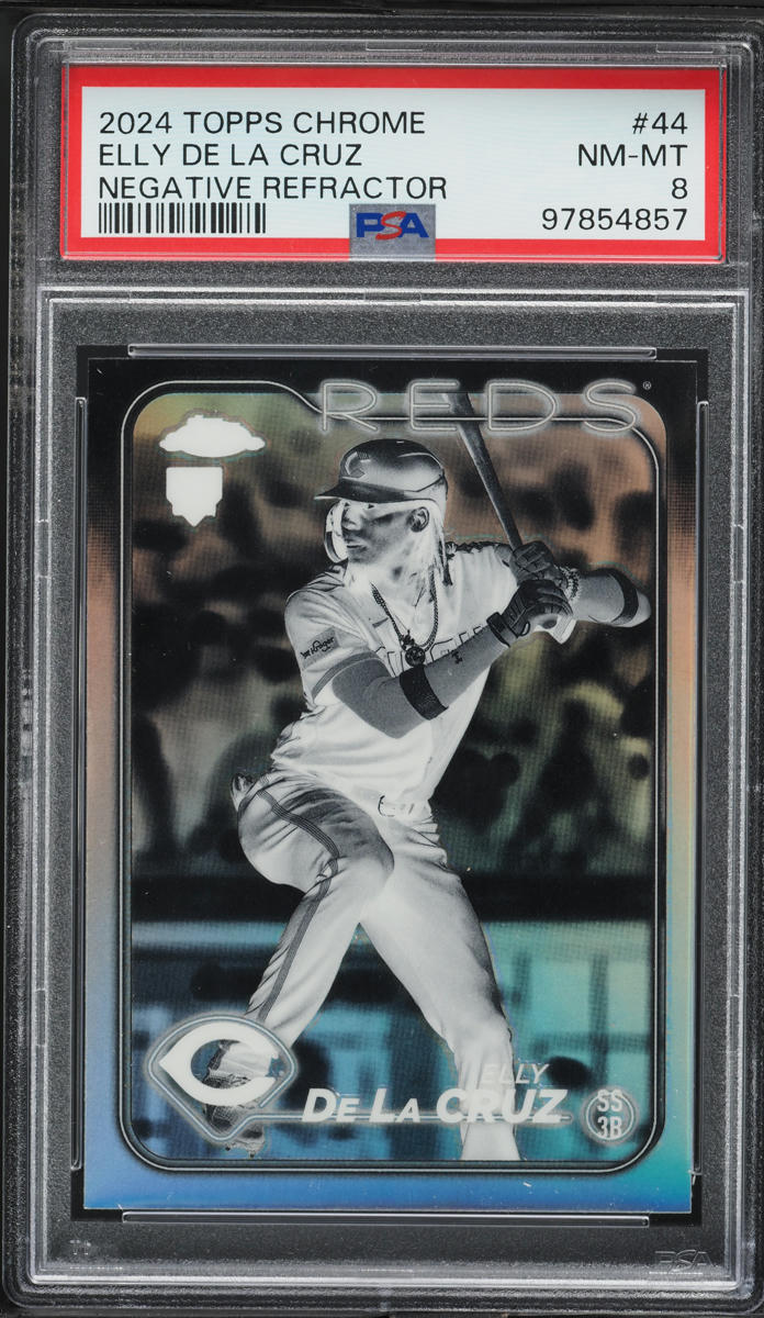2024 Topps Chrome Negative Refractor Elly De La Cruz ROOKIE #44 PSA 8 NM-MT