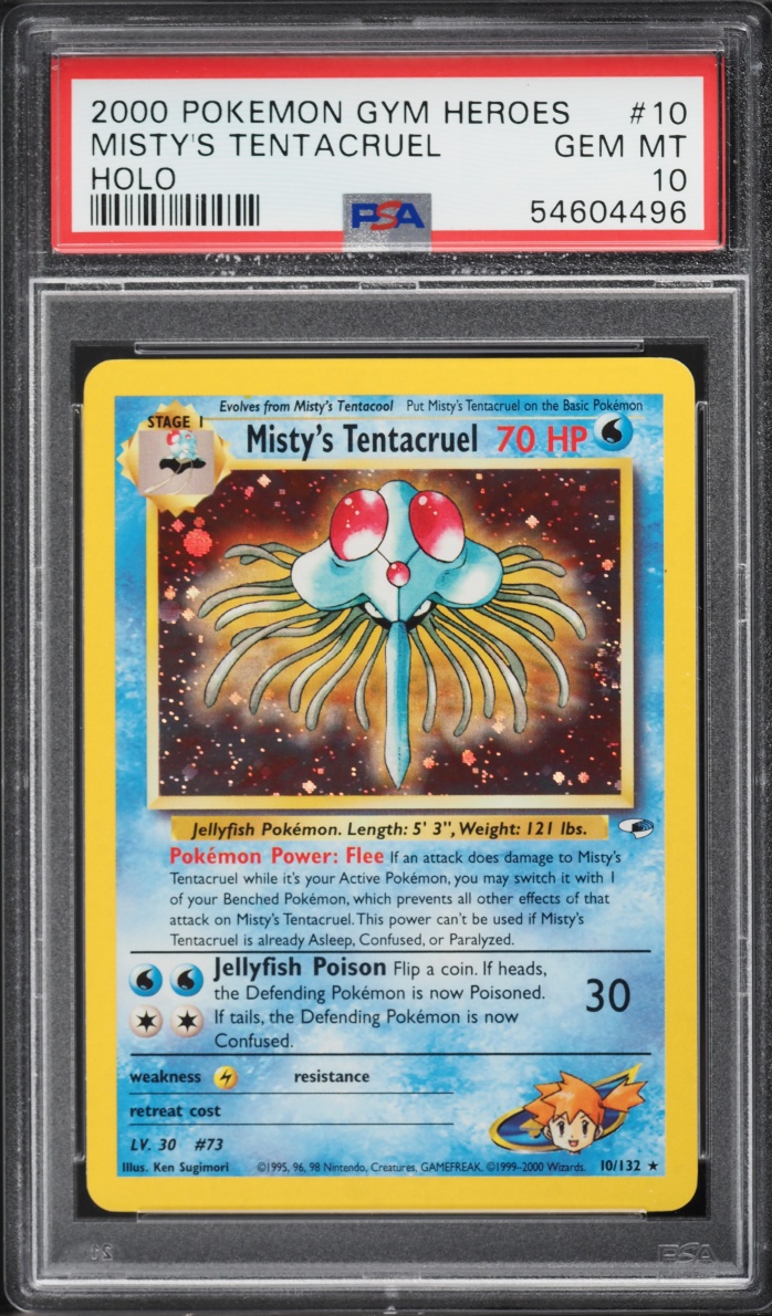 2000 Pokemon Gym Heroes Holo Misty's Tentacruel #10 PSA 10 GEM MINT