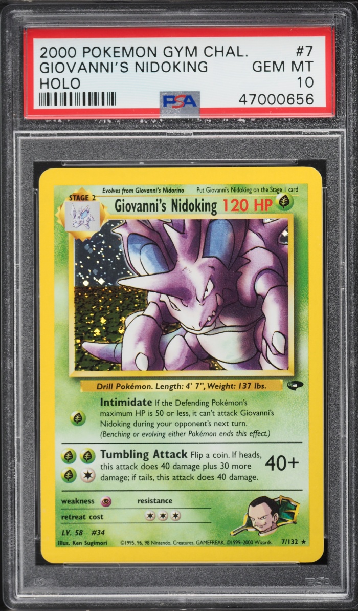 2000 Pokemon Gym Challenge Holo Giovanni's Nidoking #7 PSA 10 GEM MINT