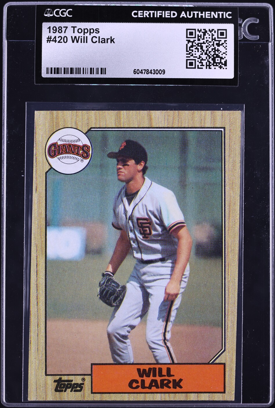 1987 Topps Will Clark ROOKIE #420 CGC AUTH