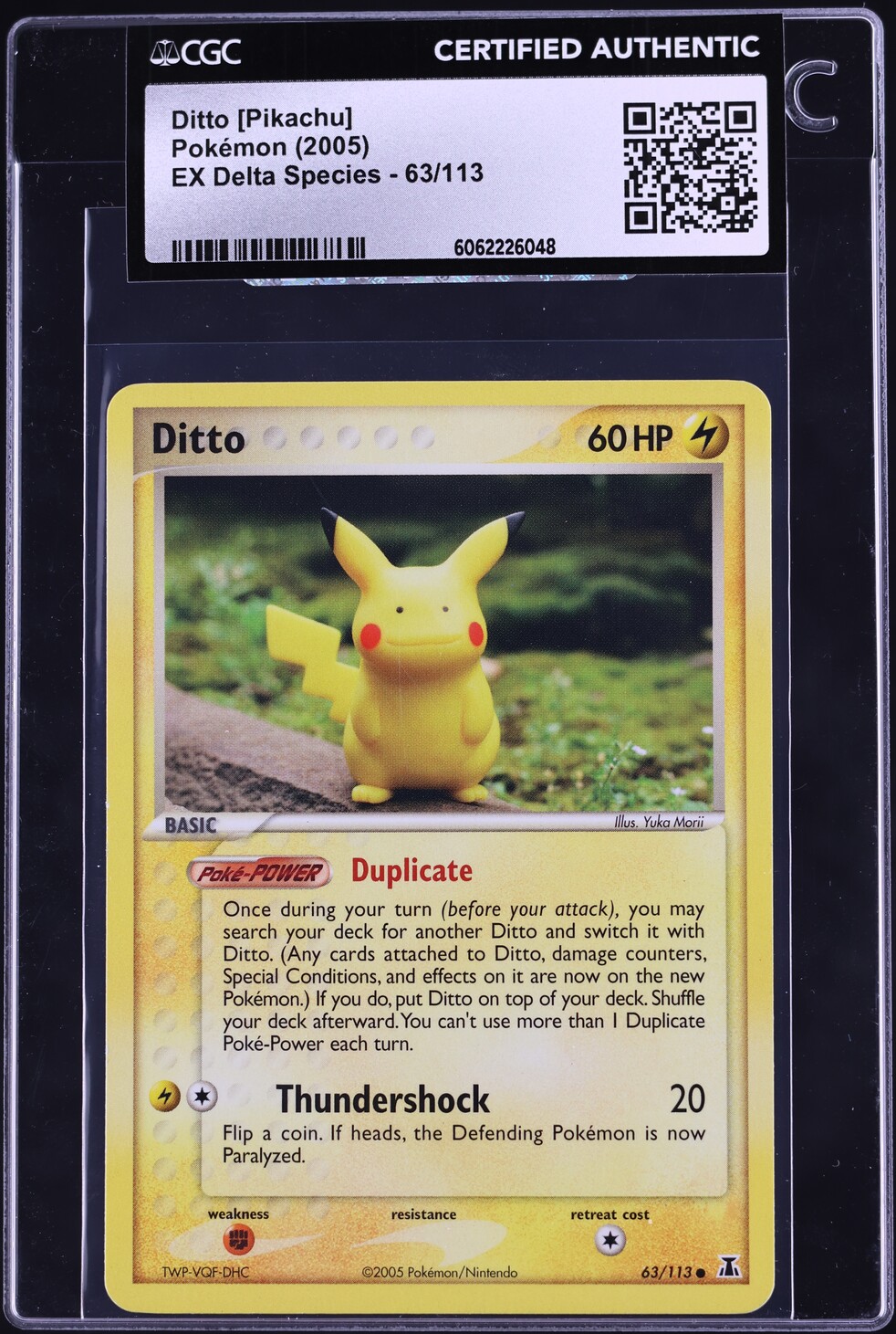 2005 Pokemon EX Delta Species Ditto [Pikachu] #63 CGC AUTH