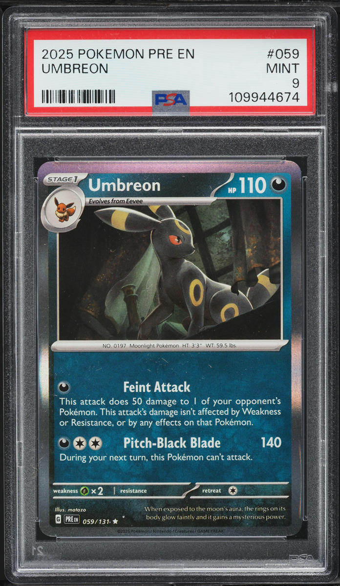 2025 Pokemon Scarlet & Violet Prismatic Evolutions Umbreon #59 PSA 9 MINT