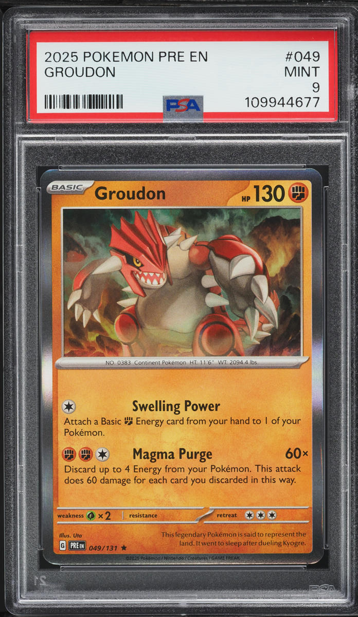 2025 Pokemon Scarlet & Violet Prismatic Evolutions Groudon #49 PSA 9 MINT