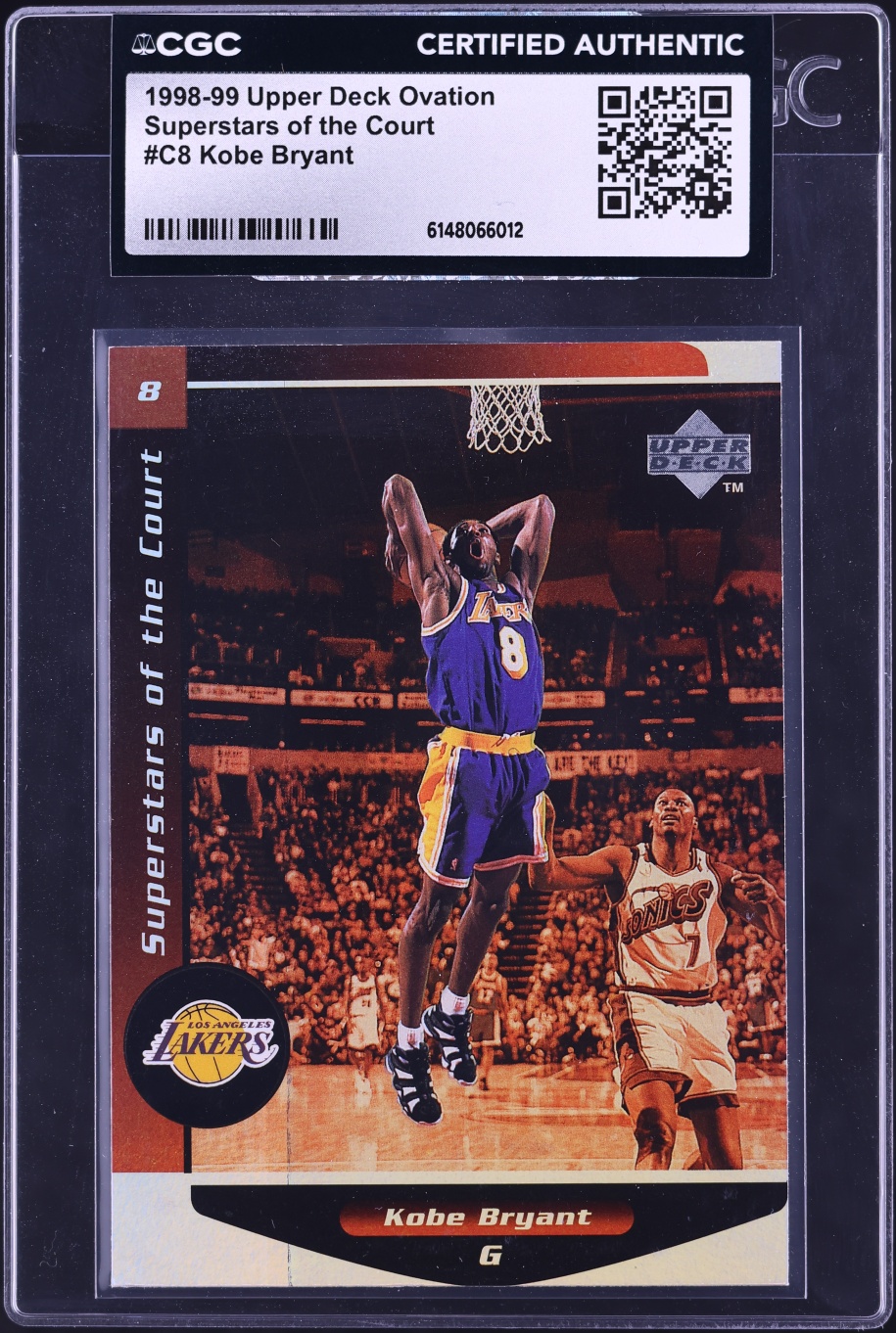 1998 Upper Deck Ovation Superstars Of The Court Kobe Bryant #C8 CGC AUTH
