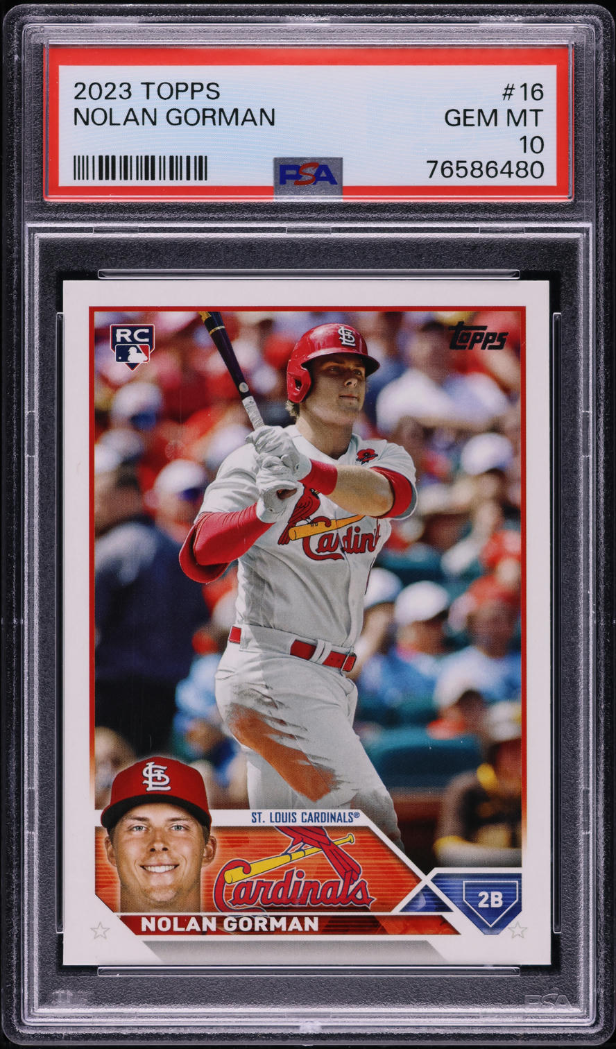 2023 Topps Nolan Gorman ROOKIE #16 PSA 10 GEM MINT