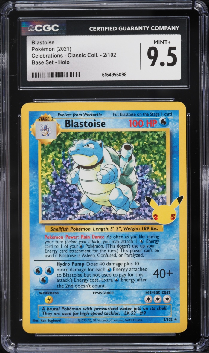2021 Pokemon Sword & Shield Celebrations Classic Collection Holo Blastoise #2 CGC 9.5 MINT+