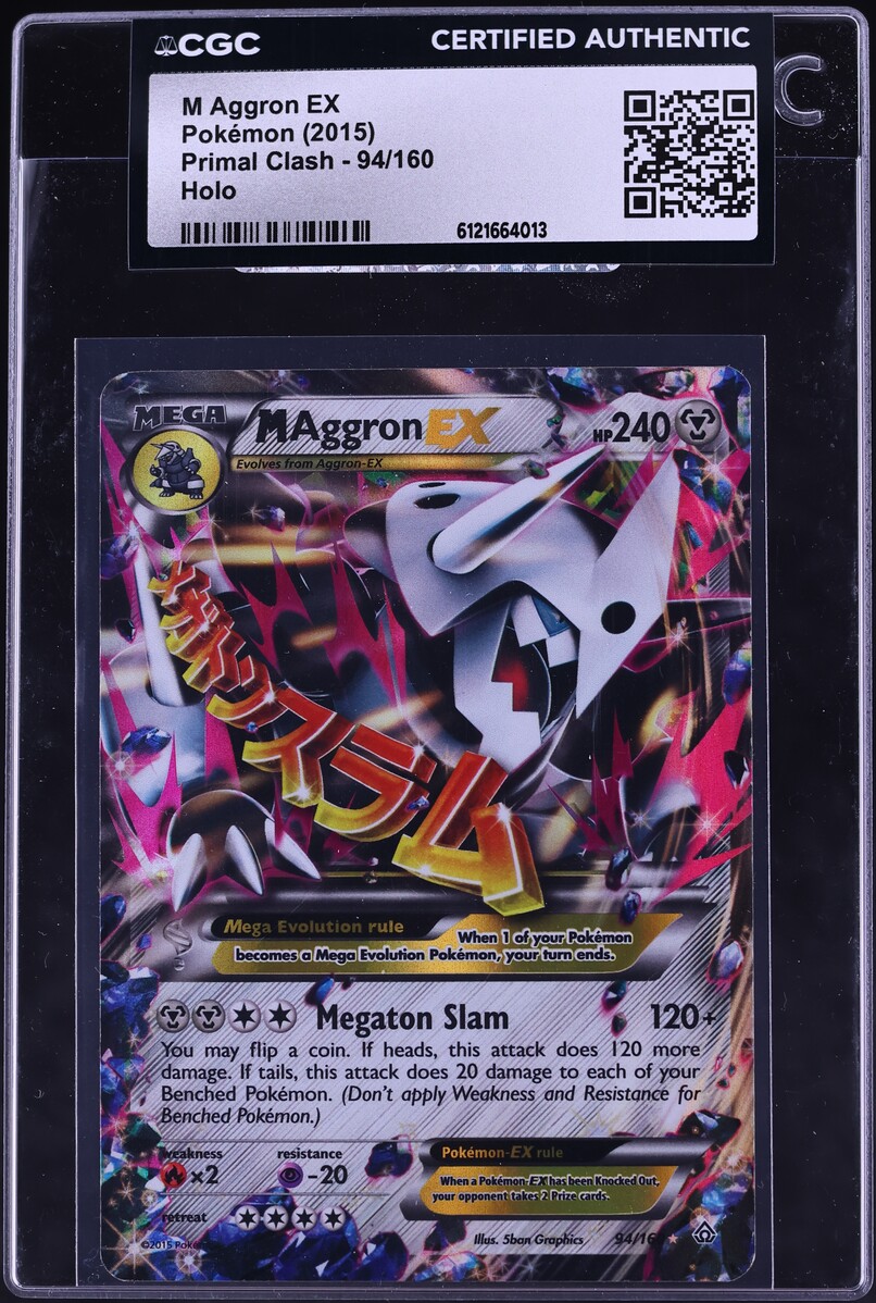 2015 Pokemon XY Primal Clash Holo M Aggron EX #94 CGC AUTH