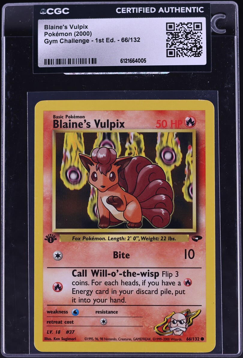 2000 Pokemon Gym Challenge 1st Edition Blaine's Vulpix #66 CGC AUTH
