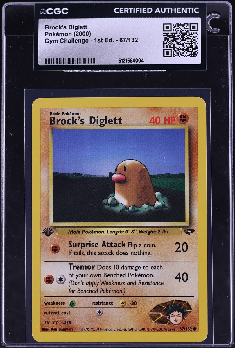 2000 Pokemon Gym Challenge 1st Edition Brock's Diglett #67 CGC AUTH