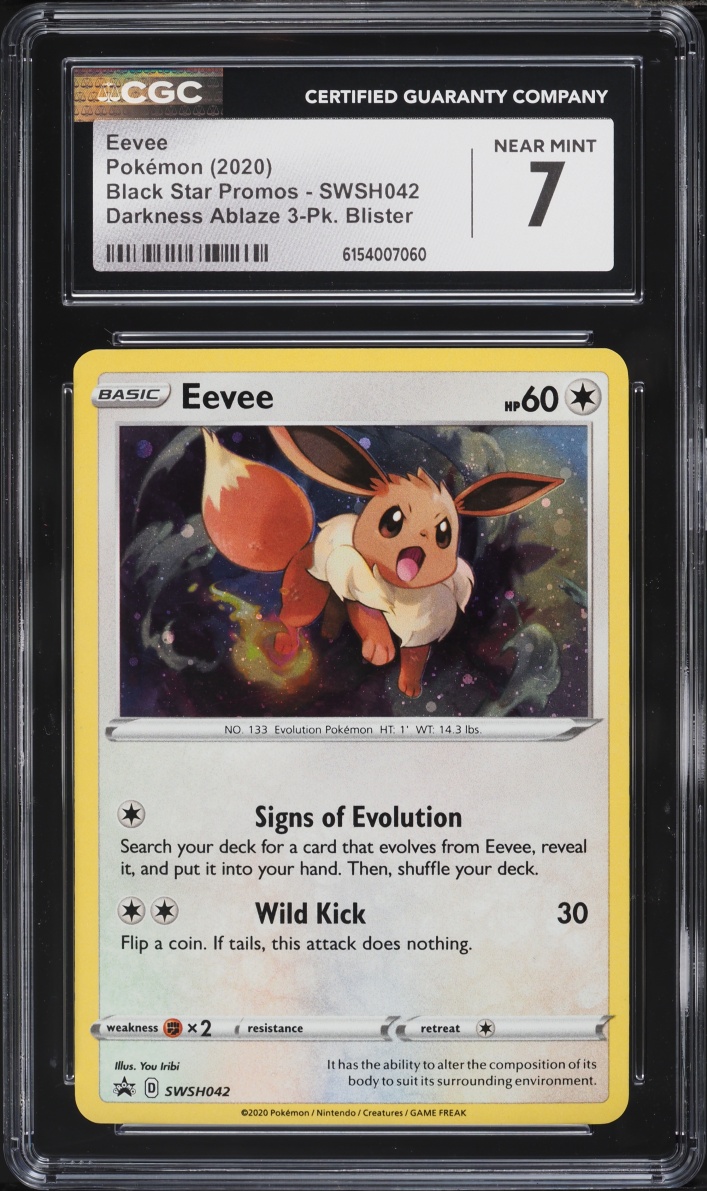 2020 Pokemon Sword & Shield Promo Darkness Ablaze Holo Eevee #SWSH042 CGC 7 NRMT