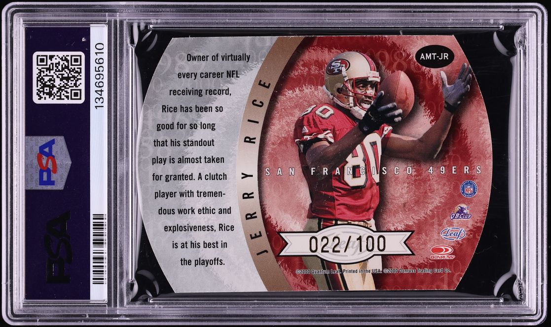 2000 Quantum Leaf All-Millennium Team Jerry Rice AUTO DNA 10 /100 #AMTJR PSA 7 NRMT - Photo 2