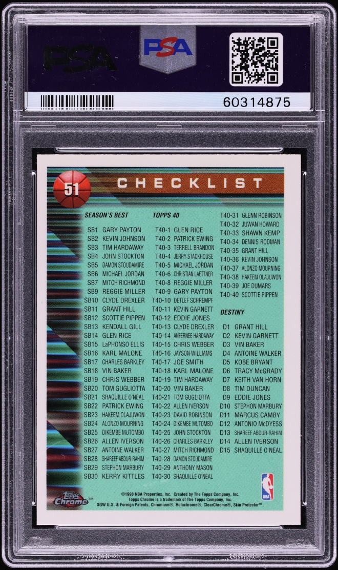 1997 Topps Chrome Chicago Bulls NBA Champions #51 PSA 10 GEM MINT - Photo 2
