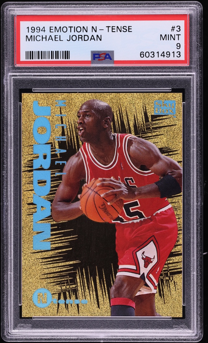 1994 Skybox Emotion N-Tense Michael Jordan #3 PSA 9 MINT - Photo 1