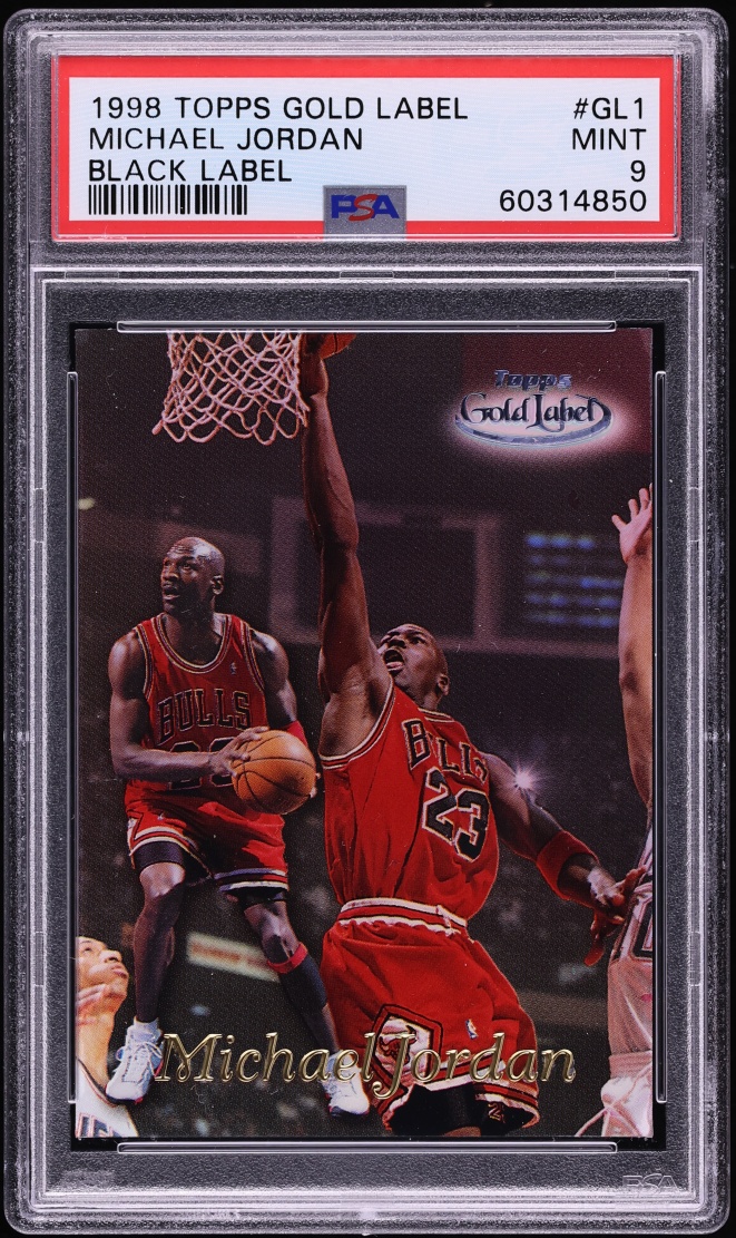 1998 Topps Gold Label Black Michael Jordan #GL1 PSA 9 MINT - Photo 1