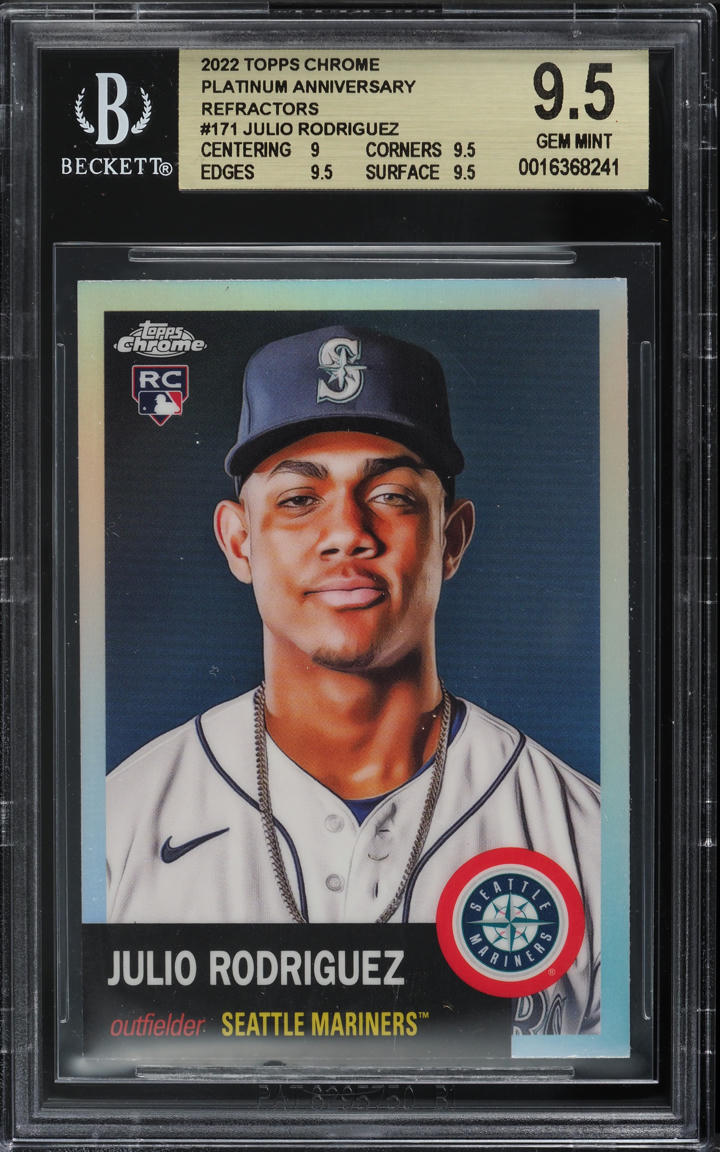 2022 Topps Chrome Platinum Anniversary Refractor Julio Rodriguez RC #171 BGS 9.5