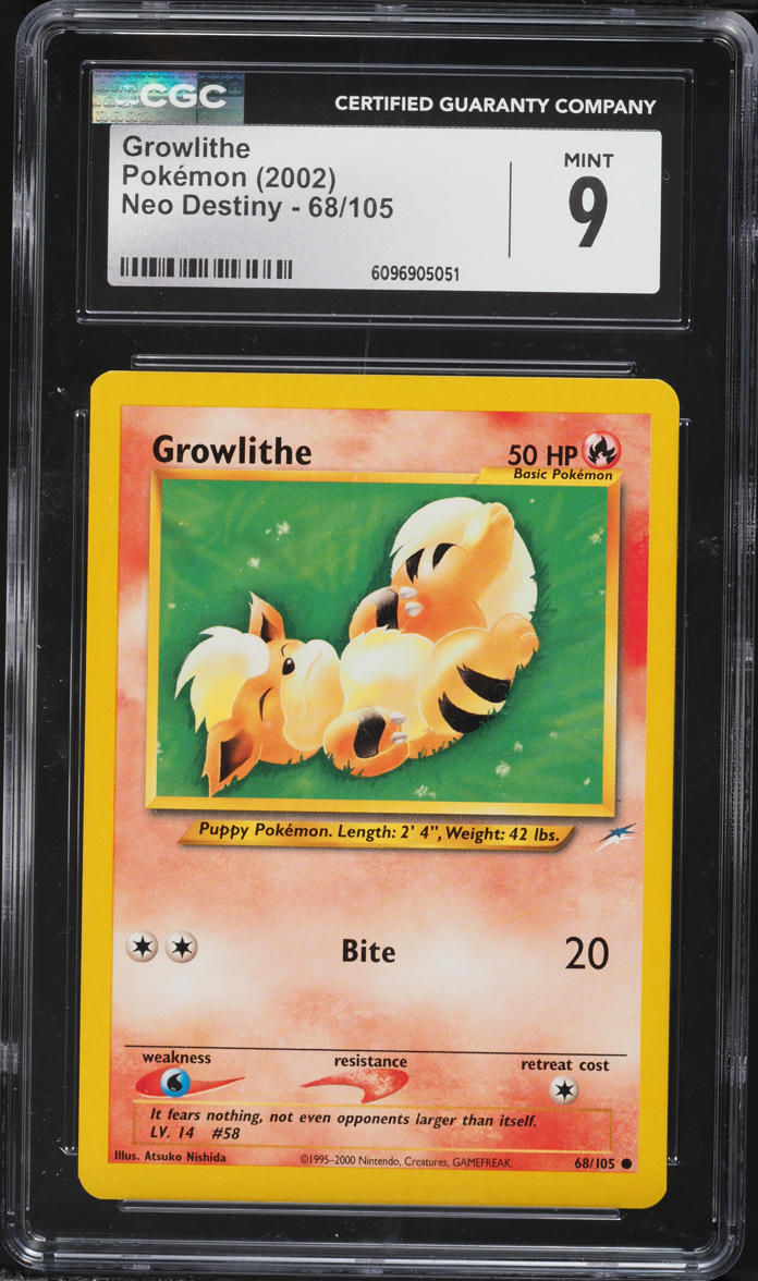 2002 Pokemon Neo Destiny Growlithe #68 CGC 9 MINT