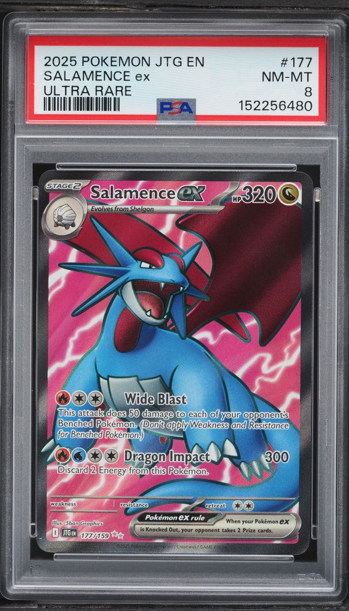 2025 Pokemon Scarlet & Violet Journey Together Full Art Salamence EX #177 PSA 8 NM-MT