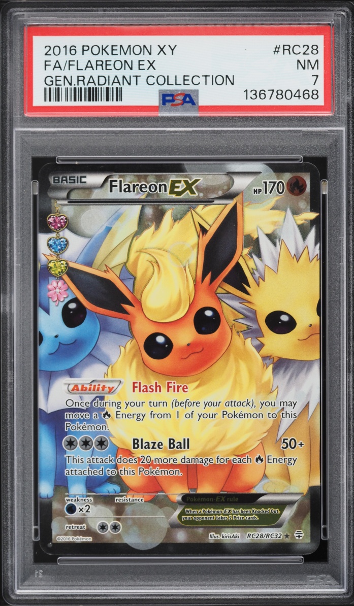 2016 Pokemon XY Generations Radiant Collection Full Art Flareon EX #RC28 PSA 7 NRMT