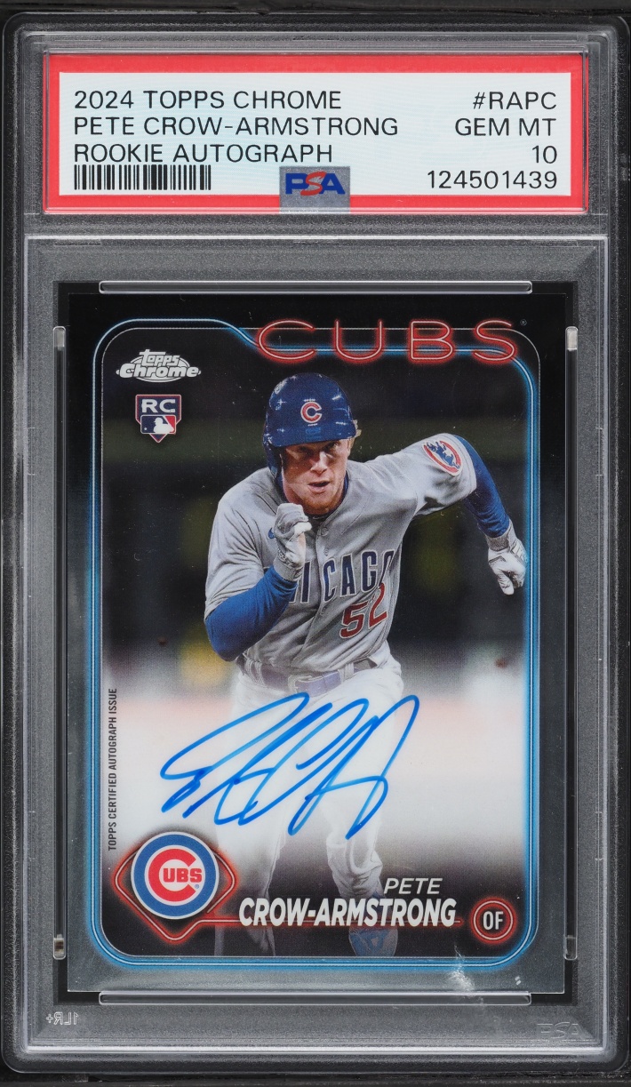2024 Topps Chrome Pete Crow-Armstrong ROOKIE AUTO #RA-PC PSA 10 GEM MINT