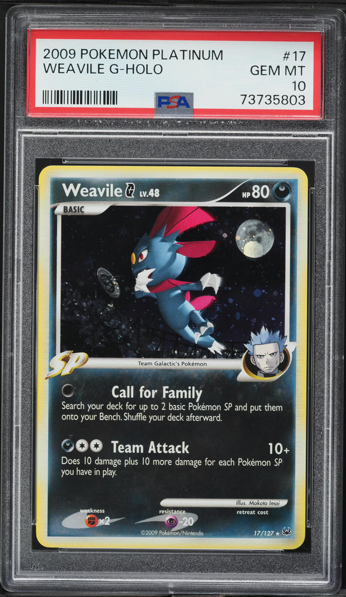 2009 Pokemon Platinum Holo Weavile G #17 PSA 10 GEM MINT