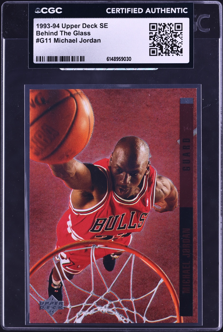 1993 Upper Deck SE Behind The Glass Michael Jordan #G11 CGC AUTH