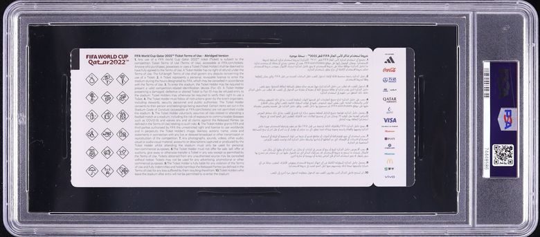 2022 World Cup Qatar Final Full Ticket Lionel Messi WC CHAMP AUTO DNA 10 PSA 9