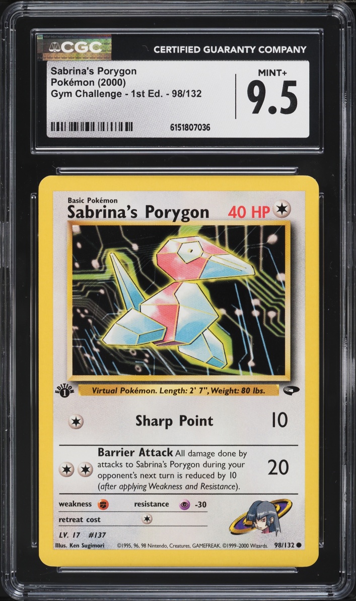 2000 Pokemon Gym Challenge 1st Edition Sabrina's Porygon #98 CGC 9.5 MINT+