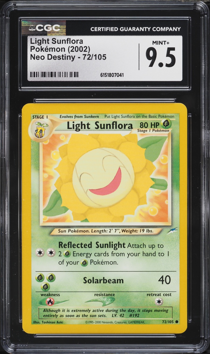 2002 Pokemon Neo Destiny Light Sunflora #72 CGC 9.5 MINT+