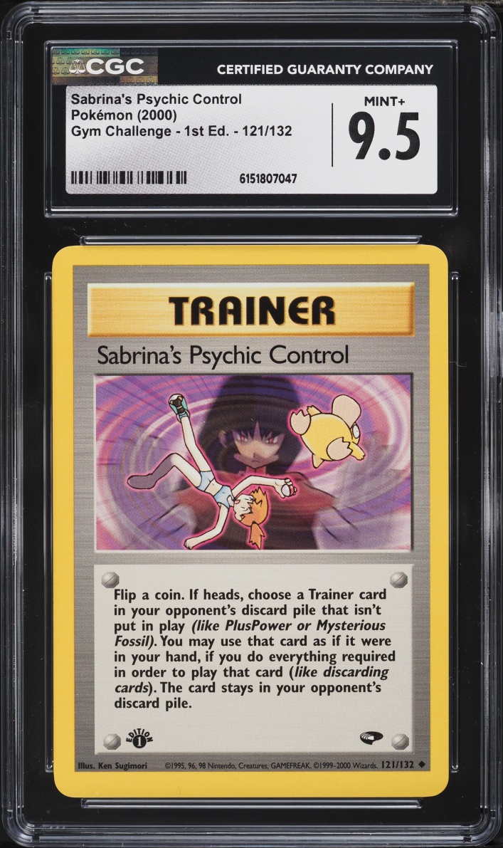 2000 Pokemon Gym Challenge 1st Edition Sabrina's Psychic Control #121 CGC 9.5 MINT+
