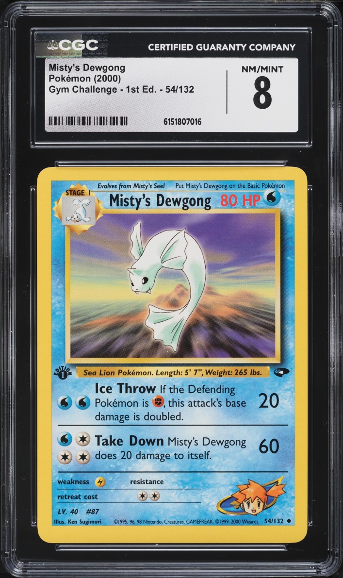 2000 Pokemon Gym Challenge 1st Edition Misty's Dewgong #54 CGC 8 NM-MT