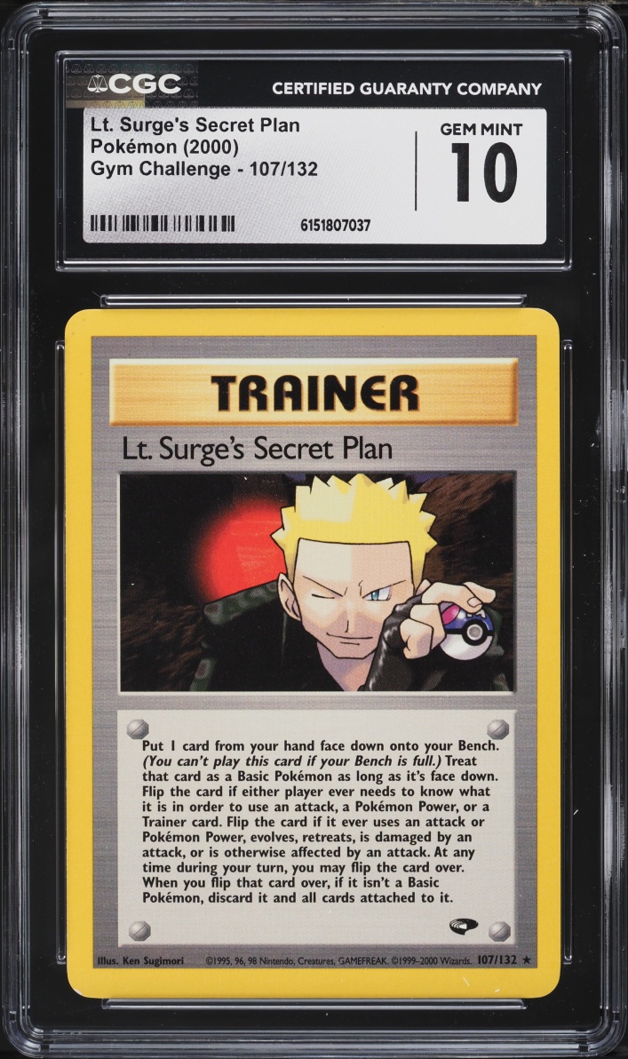 2000 Pokemon Gym Challenge Lt. Surge's Secret Plan #107 CGC 10 GEM MINT