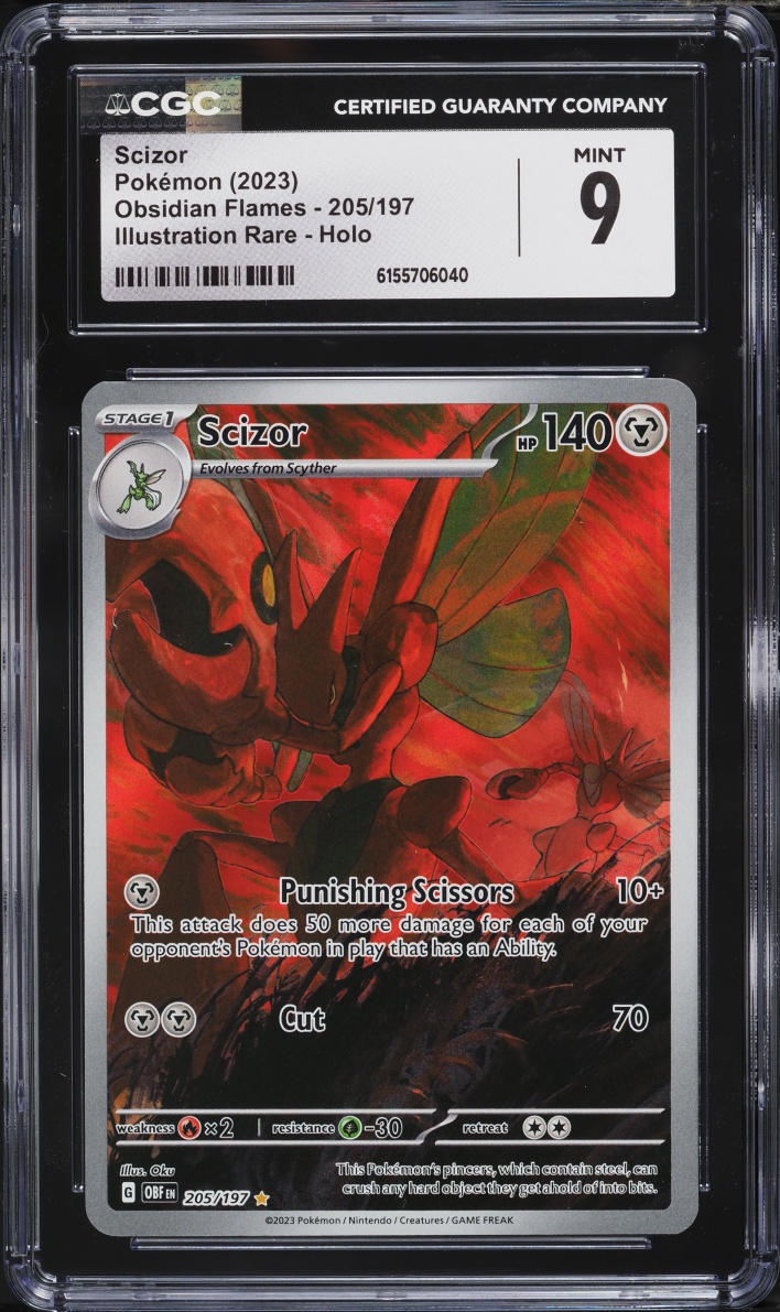 2023 Pokemon Scarlet & Violet Obsidian Flames IR Scizor #205 CGC 9 MINT