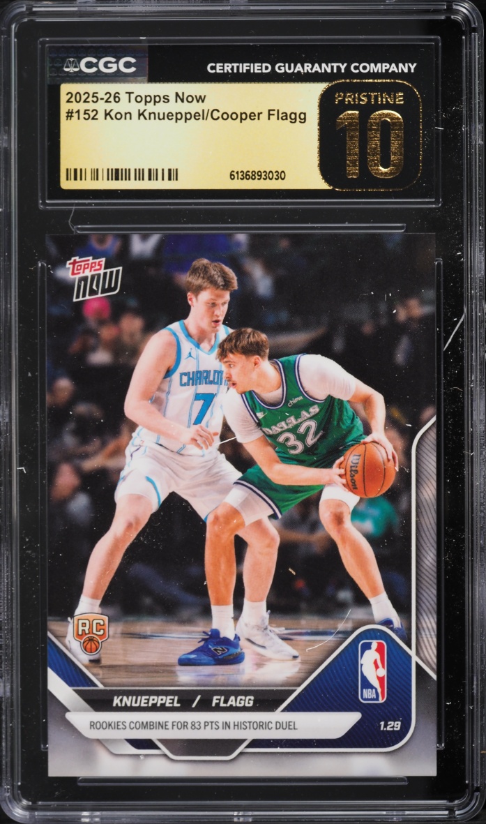 2025 Topps Now Kon Knueppel Cooper Flagg ROOKIE #152 CGC 10 PRISTINE