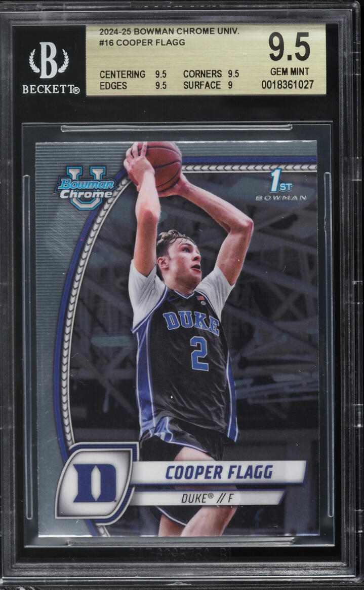 2024 Bowman Chrome University Cooper Flagg ROOKIE #16 BGS 9.5 GEM MINT