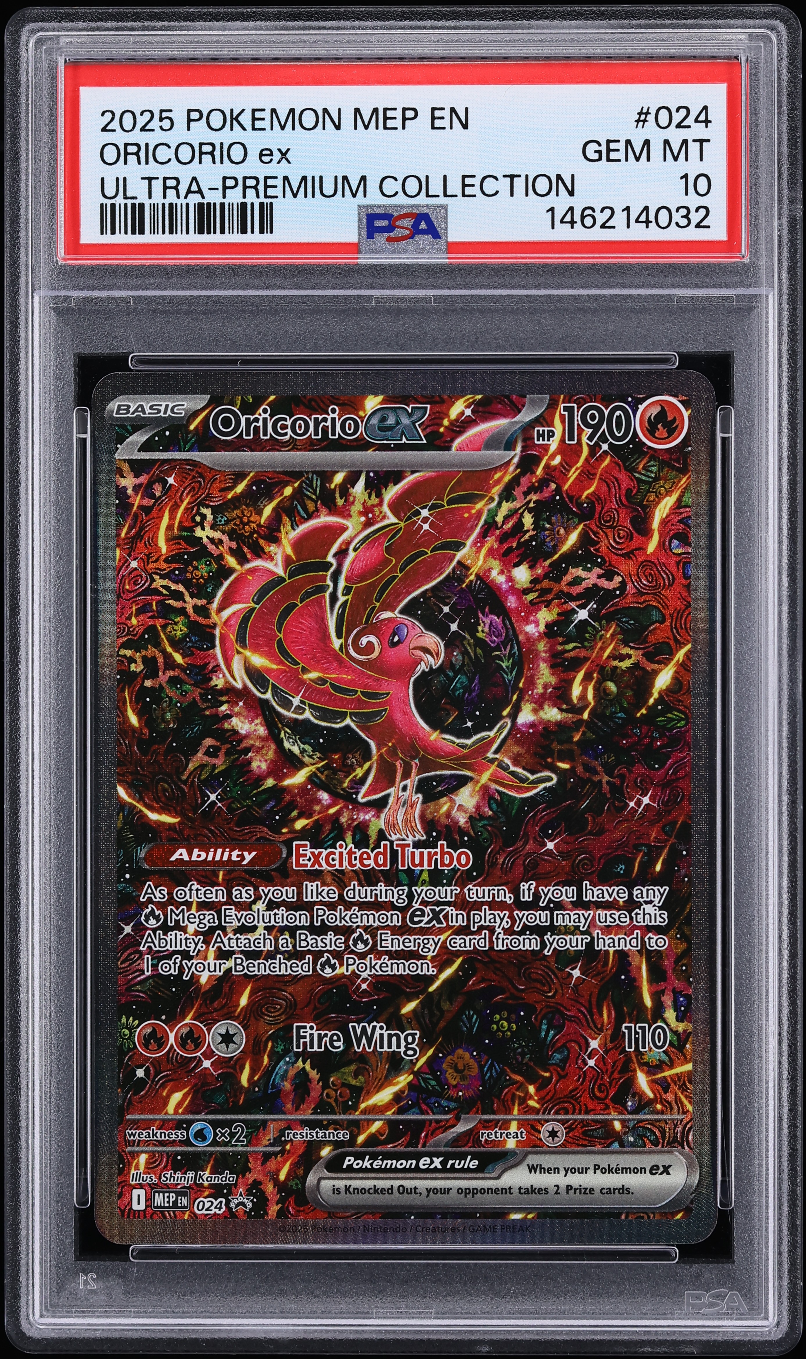 2025 Pokemon Mega Evolution Promo Charizard X Ultra Premium Full Art Oricorio Ex #24 PSA 10 GEM
