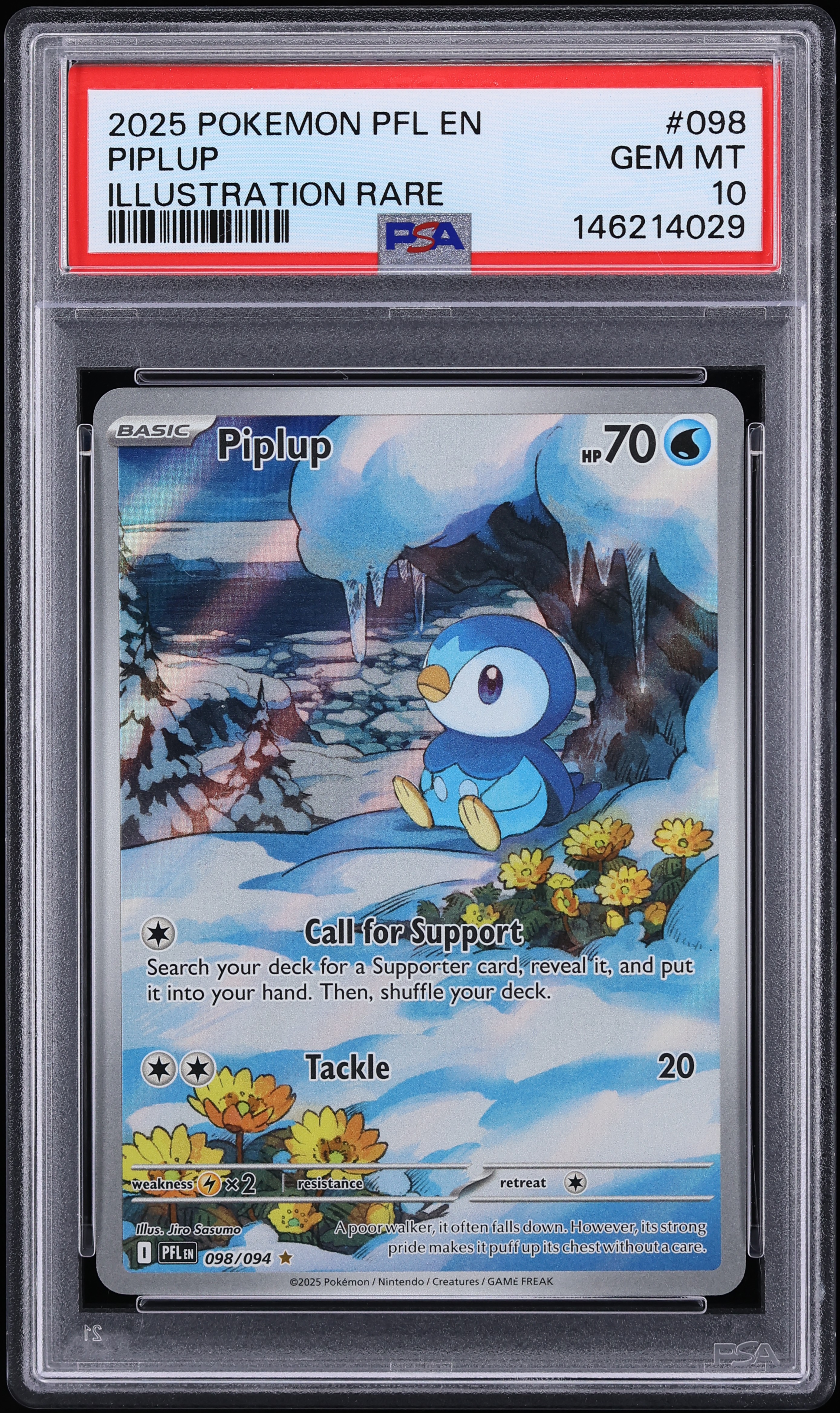 2025 Pokemon Mega Evolution Phantasmal Flames IR Piplup #98 PSA 10 GEM MINT