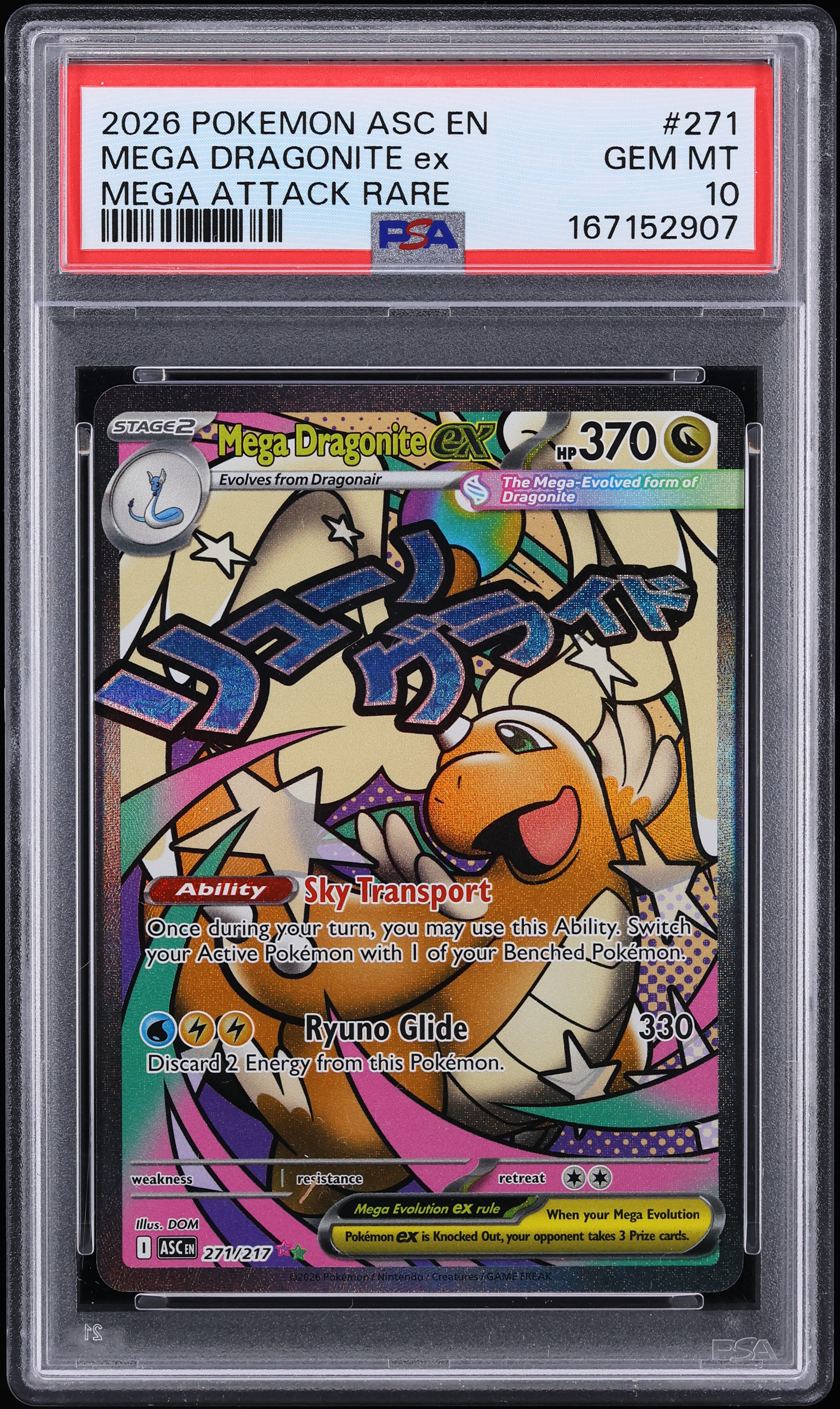 2026 Pokemon Mega Evolution Ascended Heroes MA Mega Dragonite Ex #271 PSA 10 GEM MINT