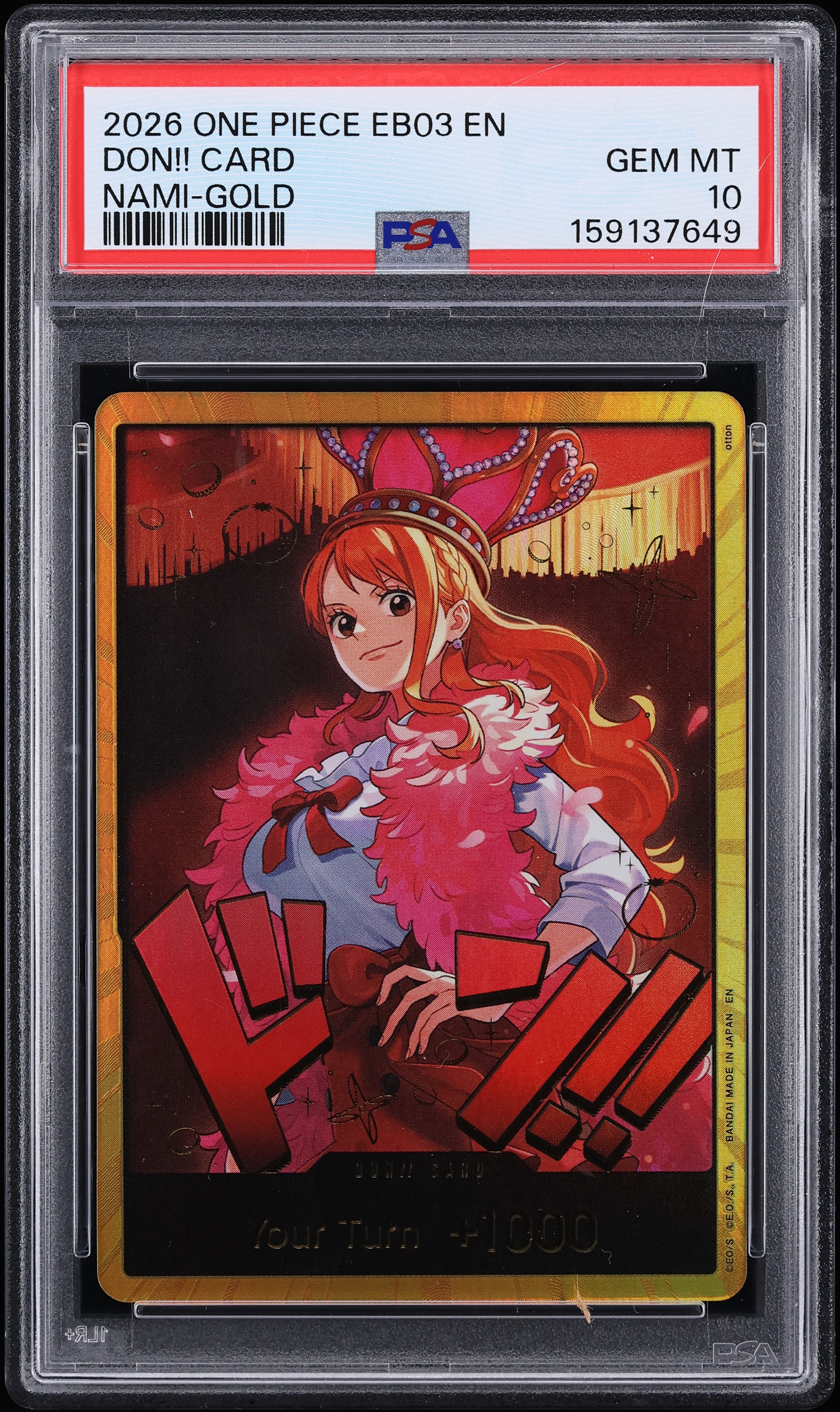 2026 One Piece Heroines Edition Gold Don!! Nami PSA 10 GEM MINT