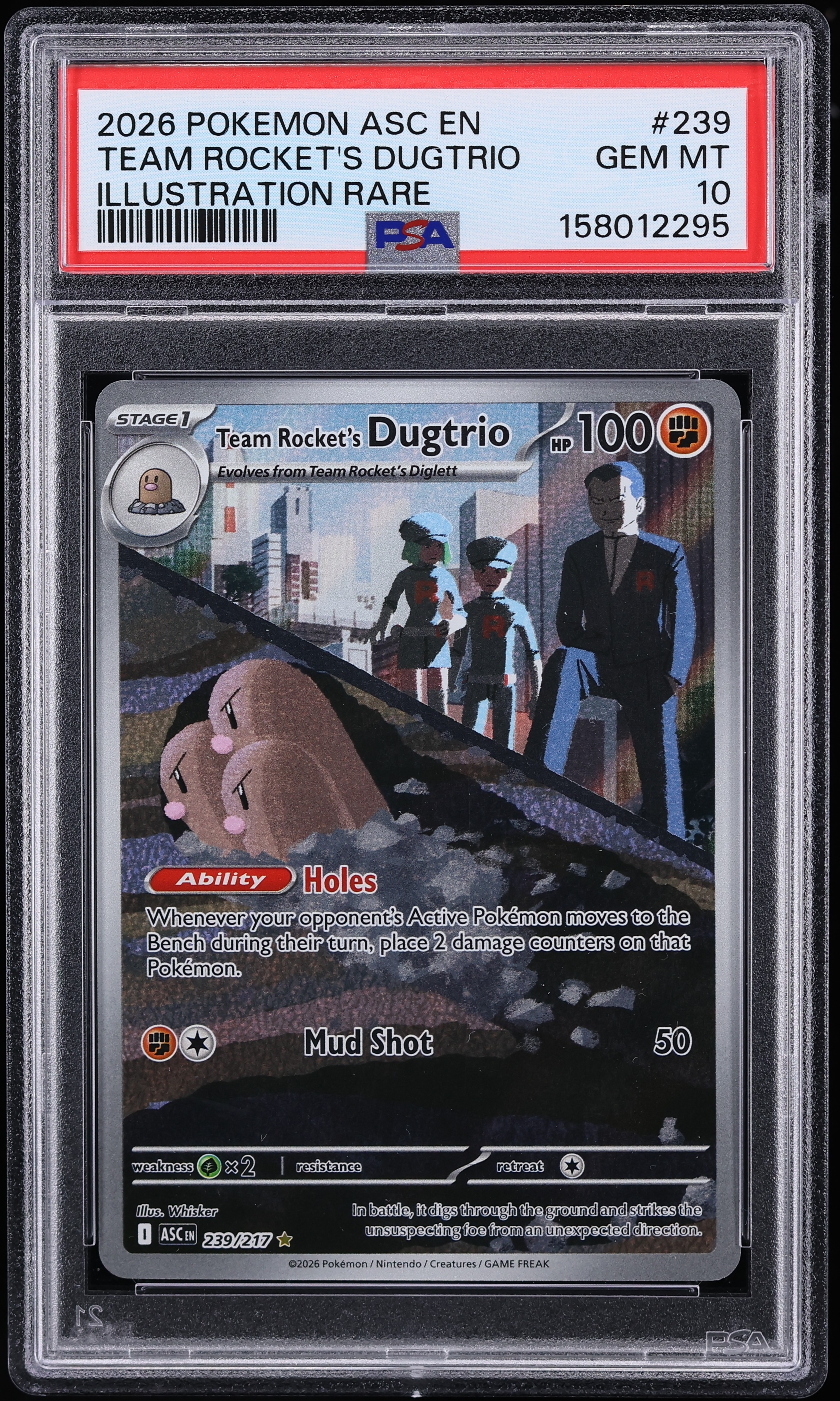 2026 Pokemon Mega Evolution Ascended Heroes IR Team Rocket's Dugtrio #239 PSA 10 GEM MINT