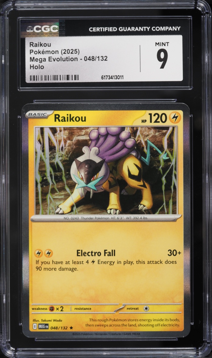 2025 Pokemon Mega Evolution Holo Raikou #48 CGC 9 MINT