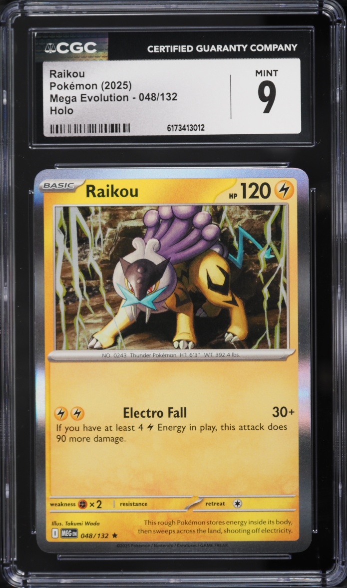 2025 Pokemon Mega Evolution Holo Raikou #48 CGC 9 MINT